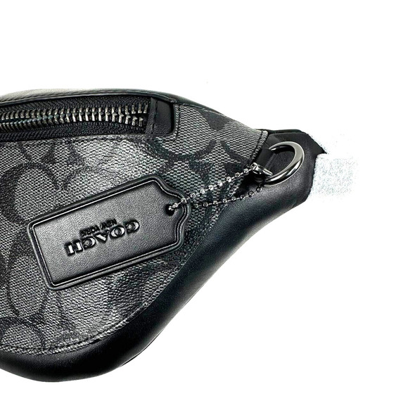 Coach CJ707 Warren Mini Belt Bag In Signature Canvas IN Charcoal - Picture 2 of 8